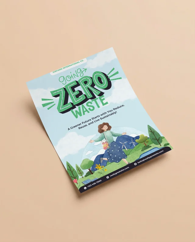 Elegant Mockup of a Blank Flyer on Soft Beige Surface