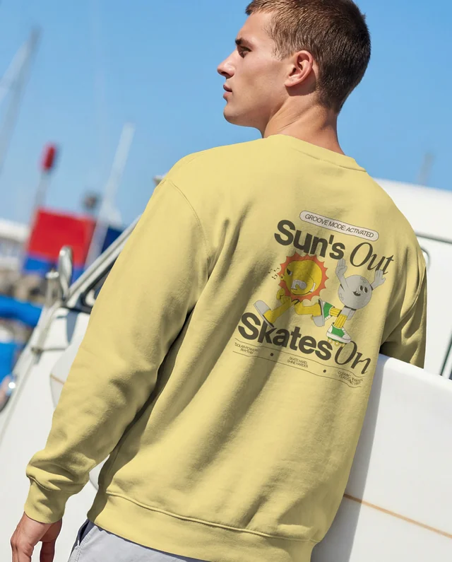 Stylish Mockup of a Young Man in a Sweatshirt Outdoors