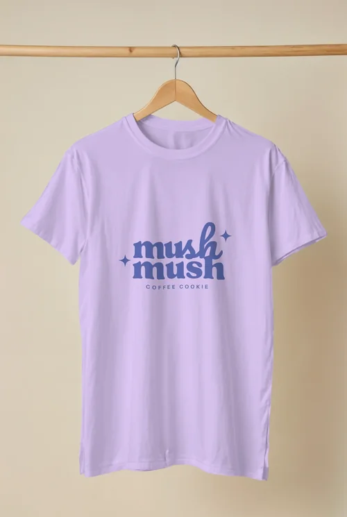 White T-Shirt Mockup on Wooden Hanger - Simple & Clean