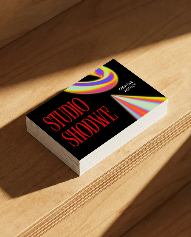 Elegant Mockup of Blank Business Cards on Wooden Surface