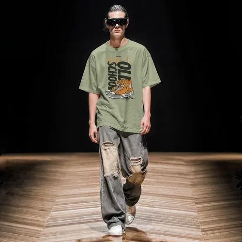 Stylish T-Shirt Mockup with Dark Background and Soft Colors