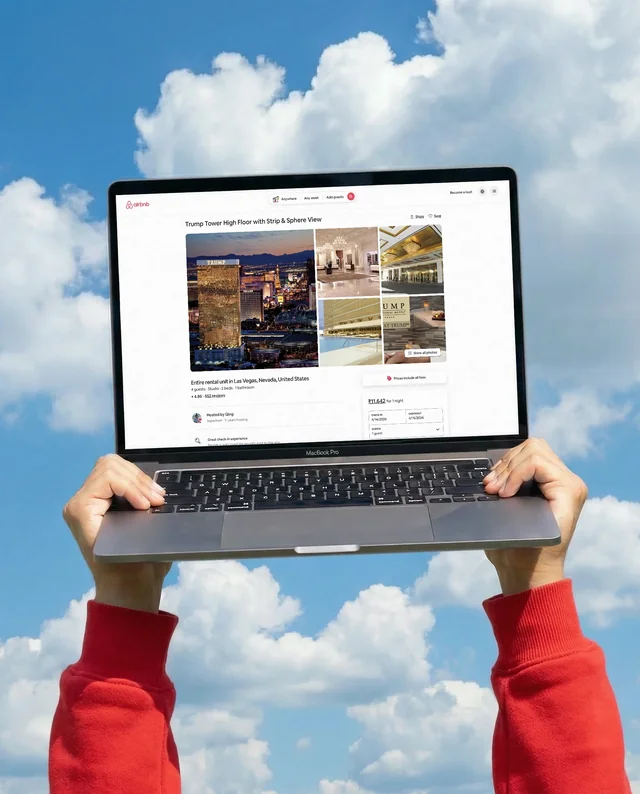 Sleek MacBook Mockup Against Vibrant Blue Sky