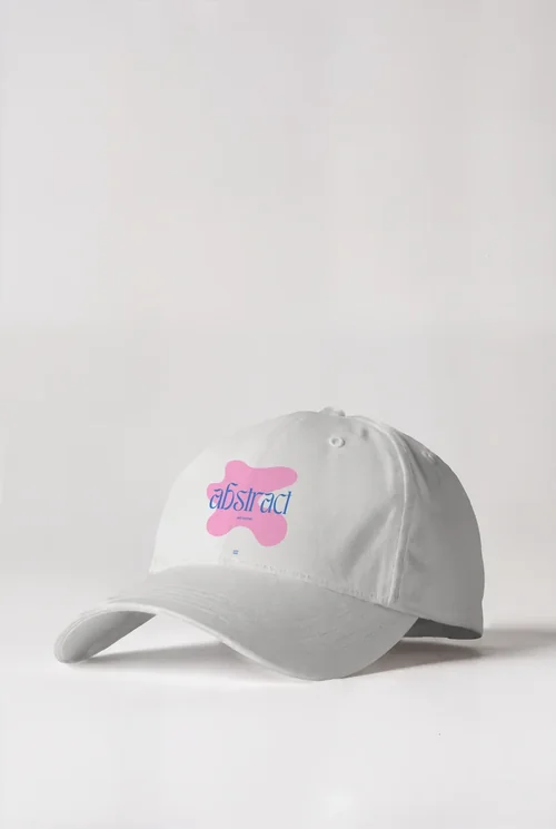 Stylish Mockup of a White Baseball Hat on Minimalist Background