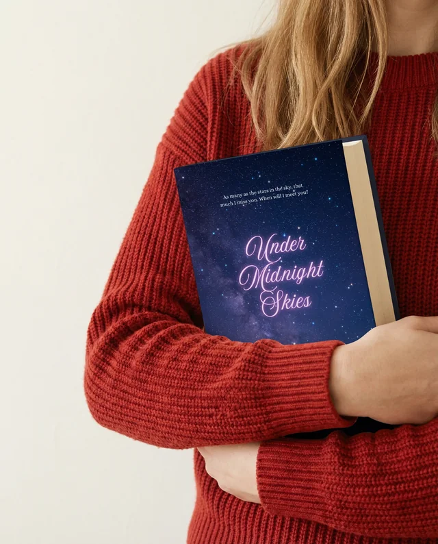 Cozy Mockup of a Person with a Book in a Neutral Setting