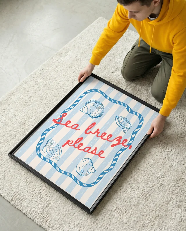 Creative Mockup of a Poster in a Minimalist Setting