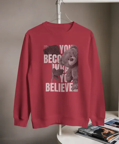 Minimalist Mockup of a Stylish White Sweatshirt Display