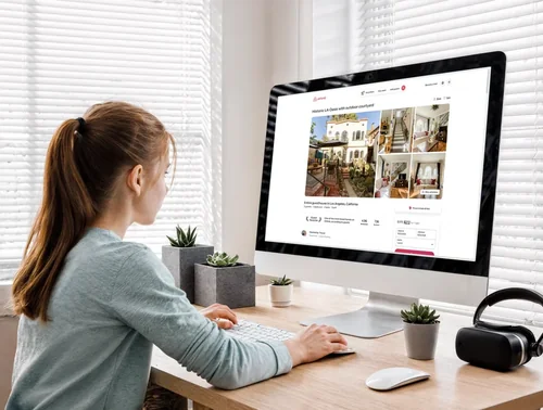 Modern iMac Mockup with Cozy Workspace Design