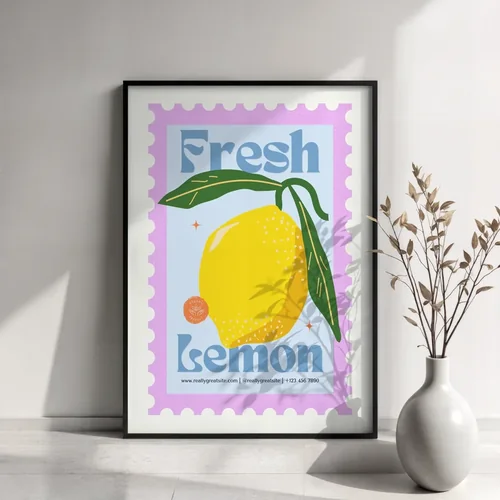 Minimalist Mockup Poster with Soft Background Colors