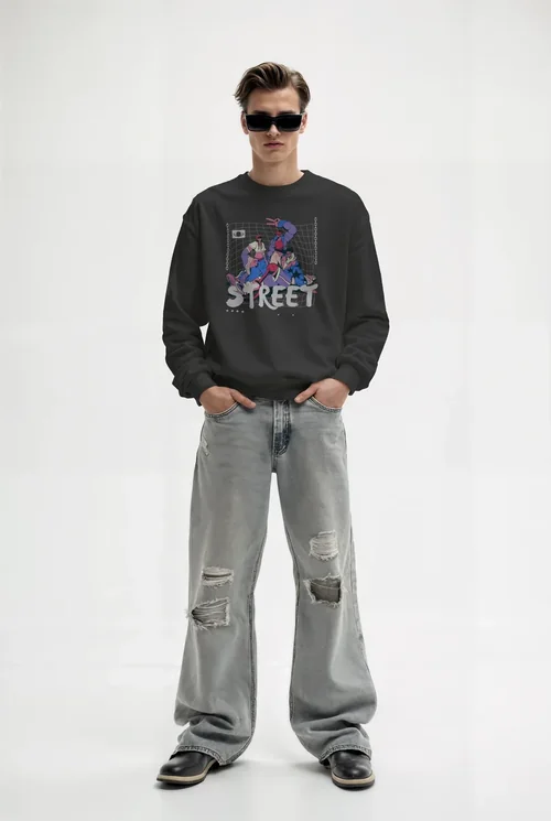 Stylish Mockup of a Young Male in a Sweatshirt