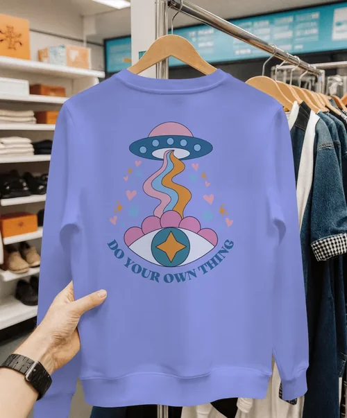 Stylish Mockup of a White Sweatshirt on a Hanger
