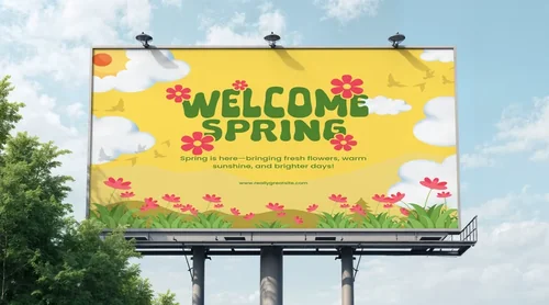 Stunning Mockup of a Blank Billboard in Clear Sky