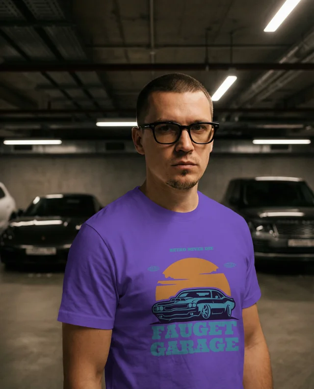 Stylish T-Shirt Mockup in Urban Parking Garage