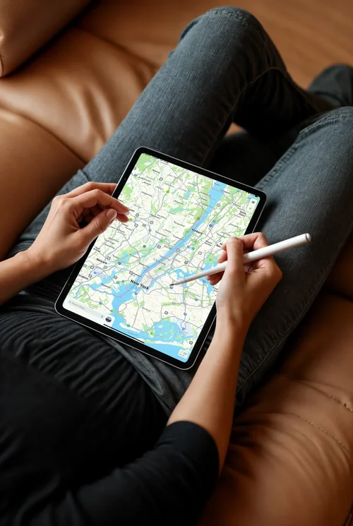 Mockup of iPad Pro in Casual Home Setting