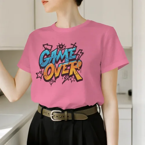 Fashionable T-Shirt Mockup in Modern Kitchen Setting