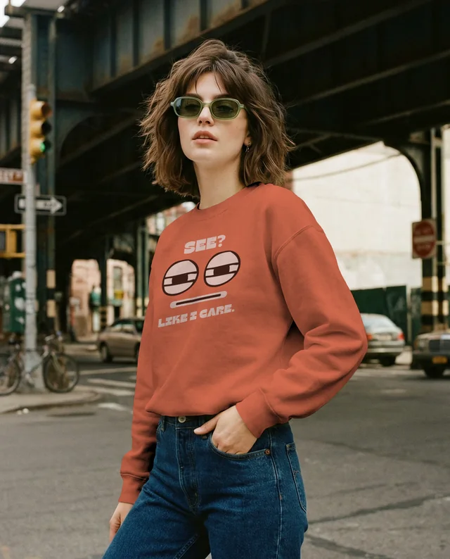 Stylish Sweatshirt Mockup of Confident Young Woman