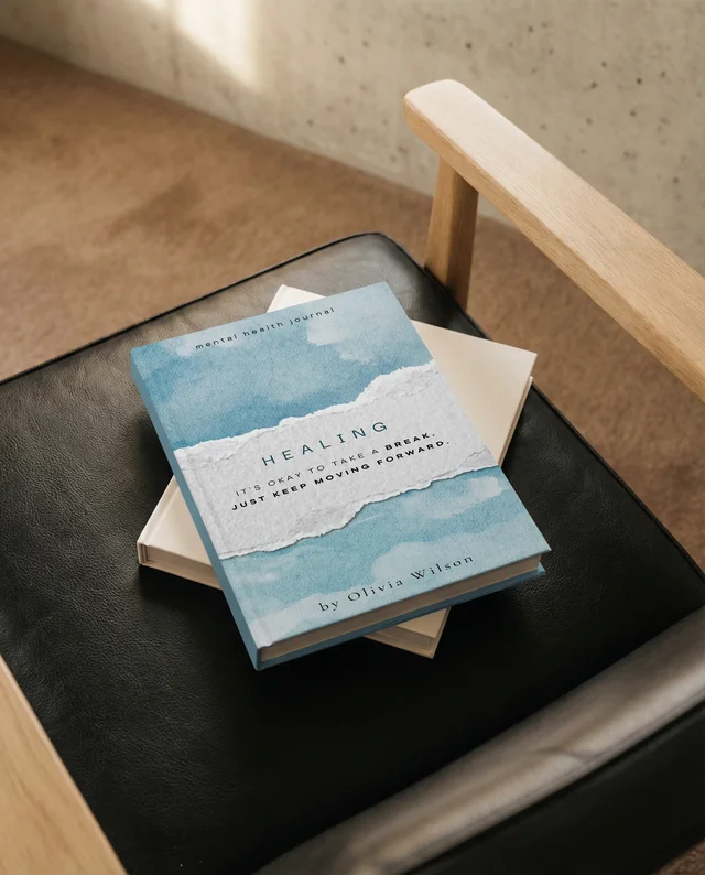 Elegant Mockup of Books on a Stylish Leather Chair