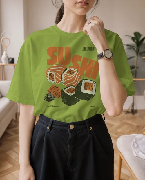 Stylish T-Shirt Mockup in Modern Minimalist Space