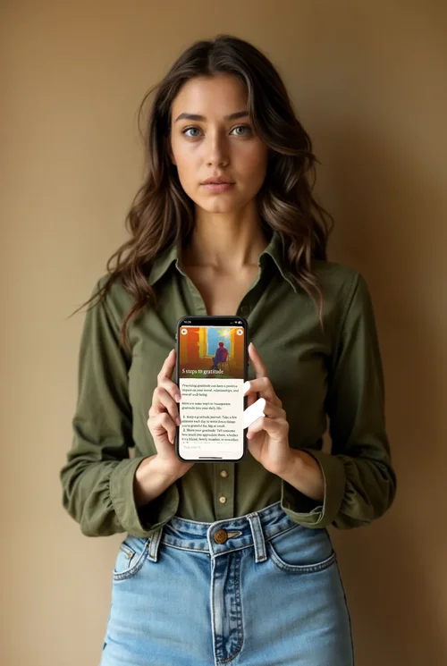 Realistic iPhone 16 Pro Max Mockup with Young Adult Model