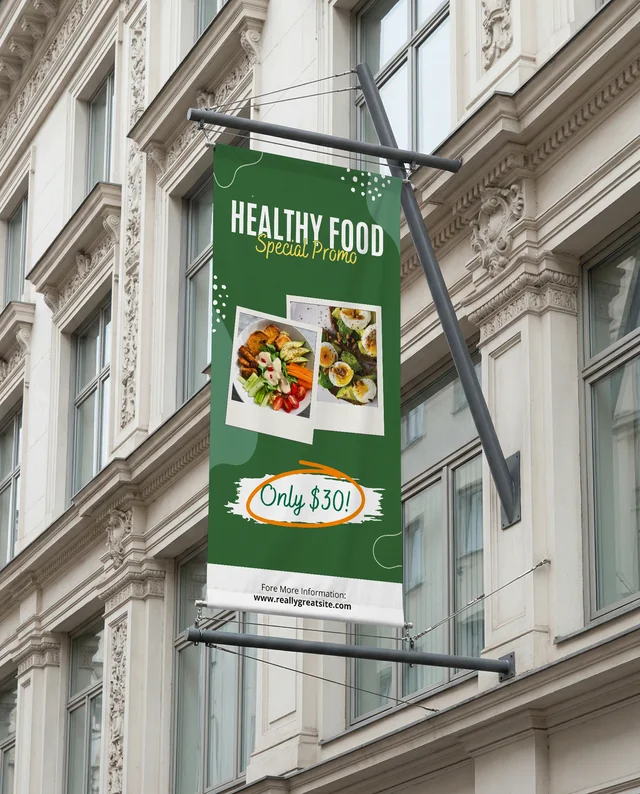 Elegant Building Facade with Mockup Banner Display