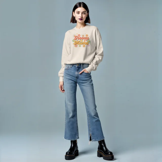 Stylish Mockup of a Young Woman in a Sweatshirt
