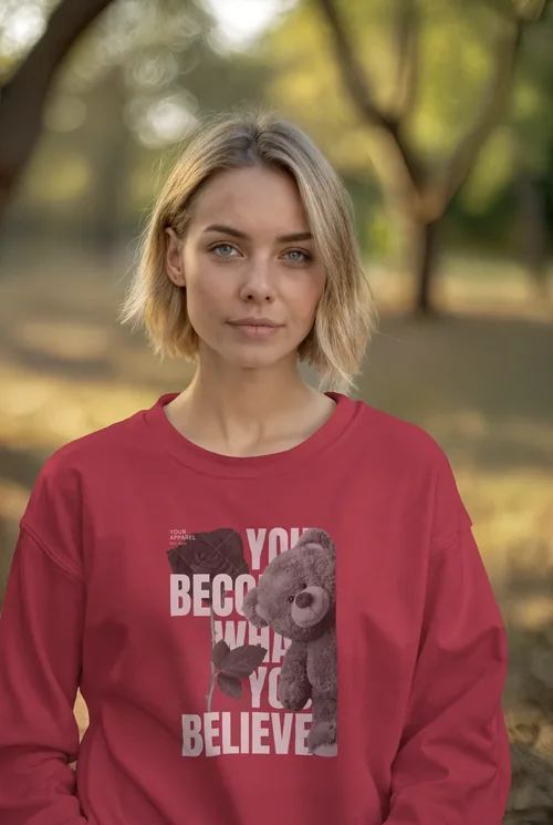 Stylish Sweatshirt Mockup in Serene Outdoor Setting