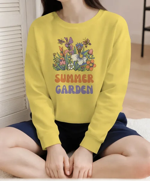 Cozy Sweatshirt Mockup of a Young Woman Indoors