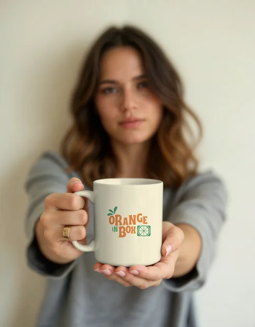 Elegant Mockup Mug Against Soft Off-White Background
