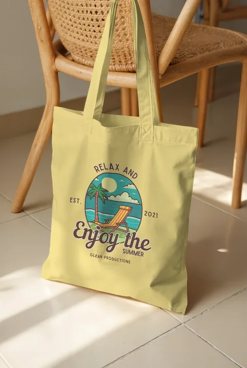 Elegant Mockup of a Minimalist Tote Bag