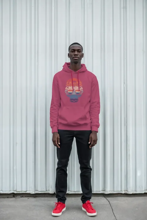 Stylish Hoodie Mockup with Muted Gray Background and Colors