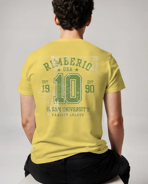 Stylish T-Shirt Mockup of a Young Man in Casual Setting