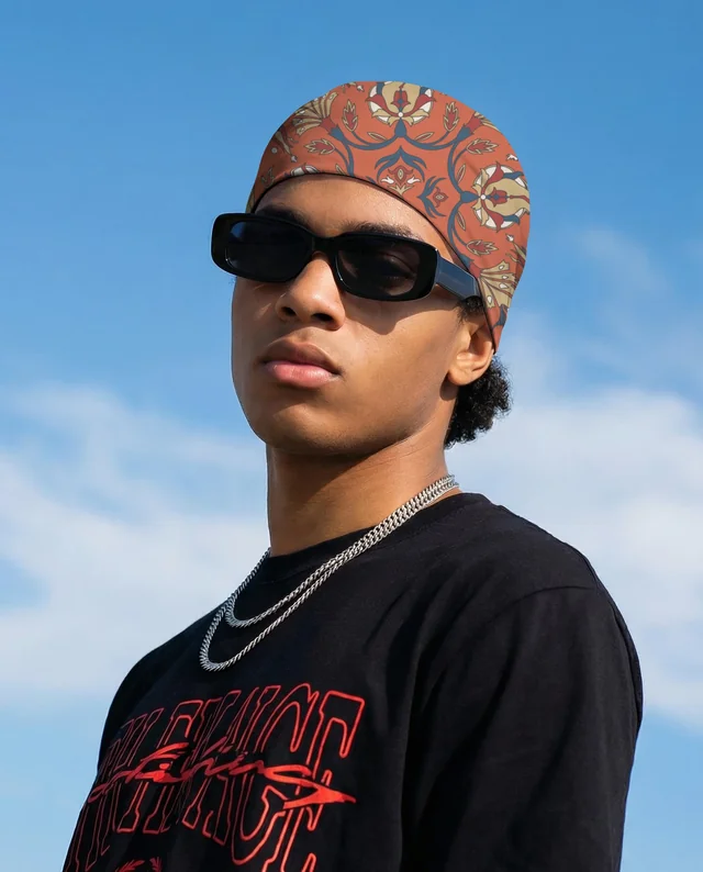 Stylish Mockup of Young Male Model in Bandana and Sunglasses