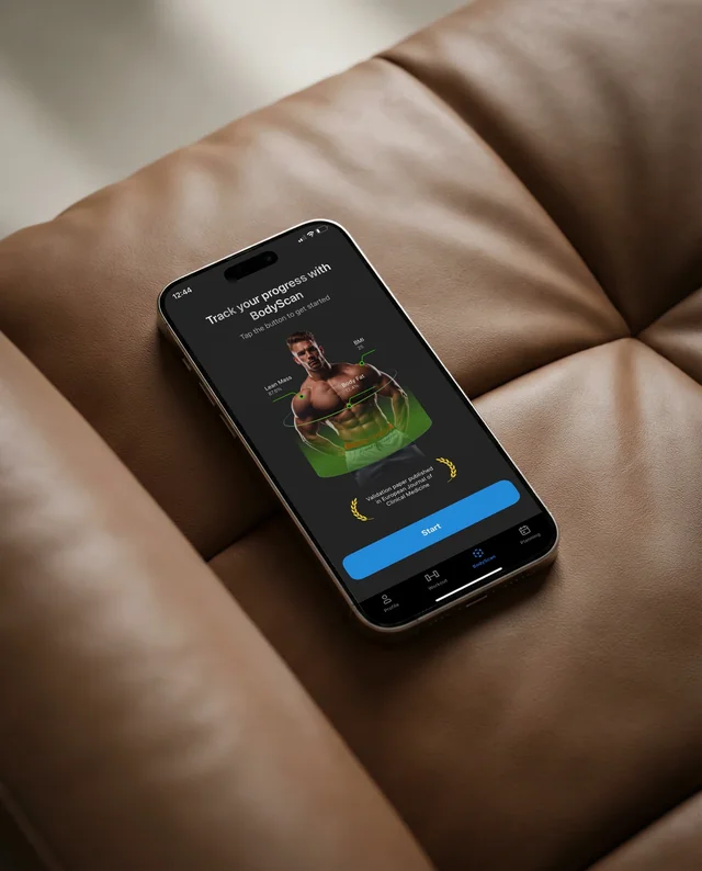 Sleek iPhone Mockup on Plush Leather Couch