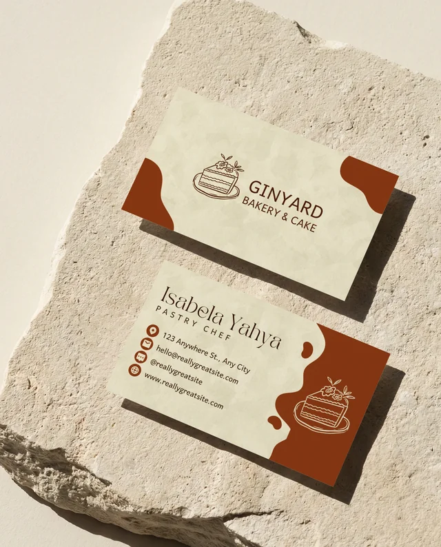 Elegant Mockup of White Business Cards on Stone Surface
