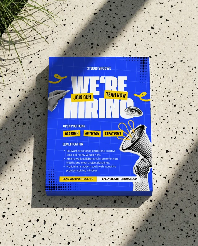 Elegant Mockup of a Minimalist Flyer on Terrazzo Surface