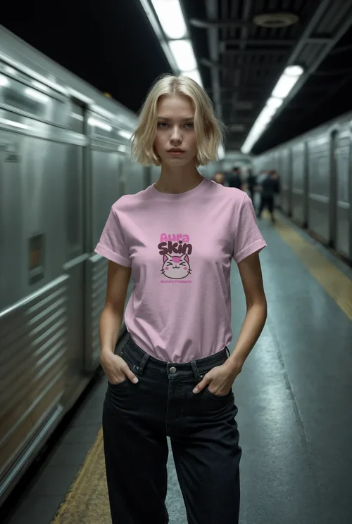 Bold T-Shirt Mockup Featuring a Confident Supermodel