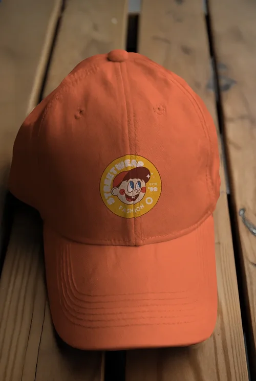 Stylish Mockup of a White Hat on Rustic Wood