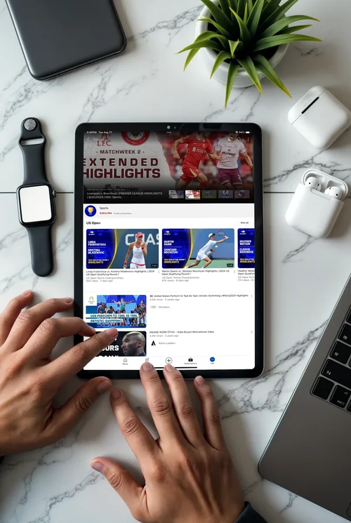 Modern iPad Mockup: Minimalist Workspace in Action