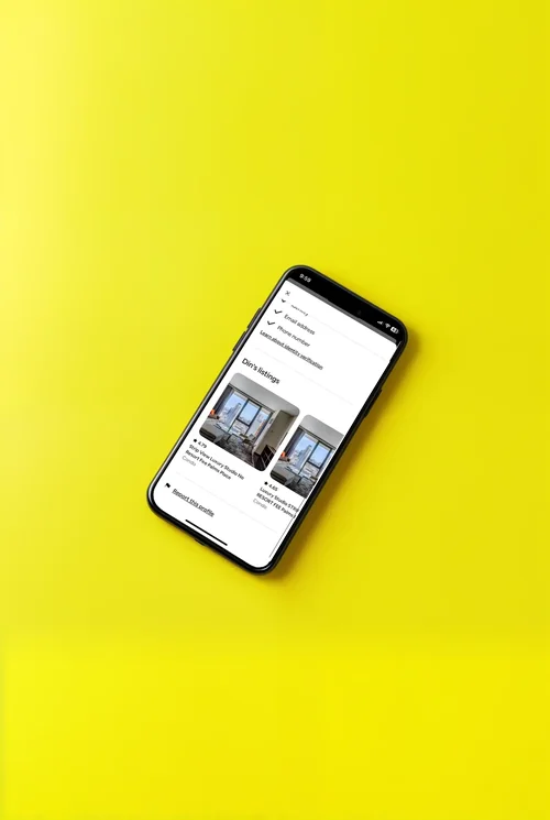 Black iPhone 16 Pro Max Mockup on Bright Yellow Background
