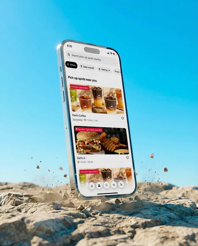 Modern iPhone Mockup on Rugged Terrain