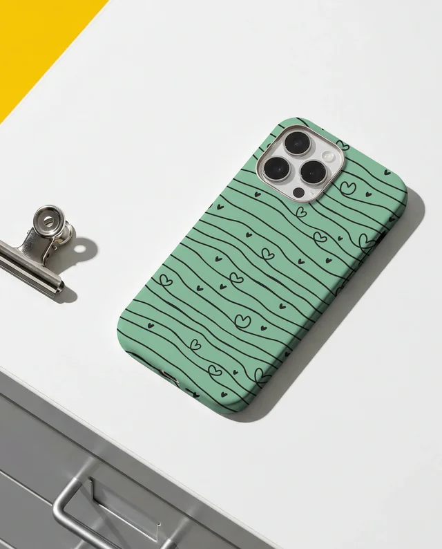 Minimalist Mockup of a Sleek Phone Cover on White Surface