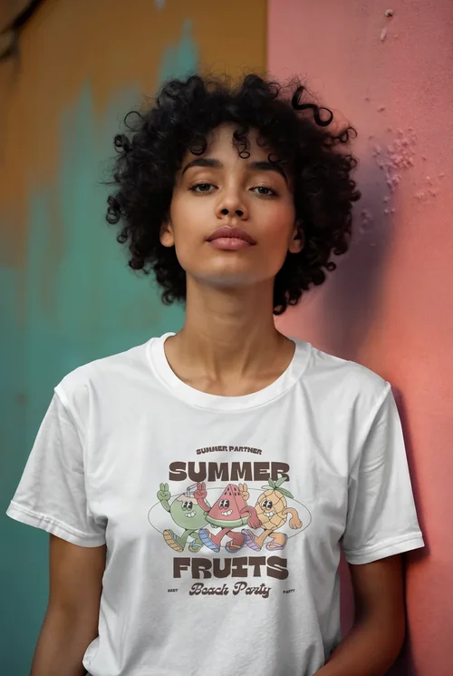 Vibrant T-Shirt Mockup with Pastel Background Colors