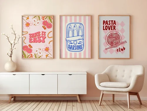 Modern Mockup Poster with Soft Peach Background and Colors