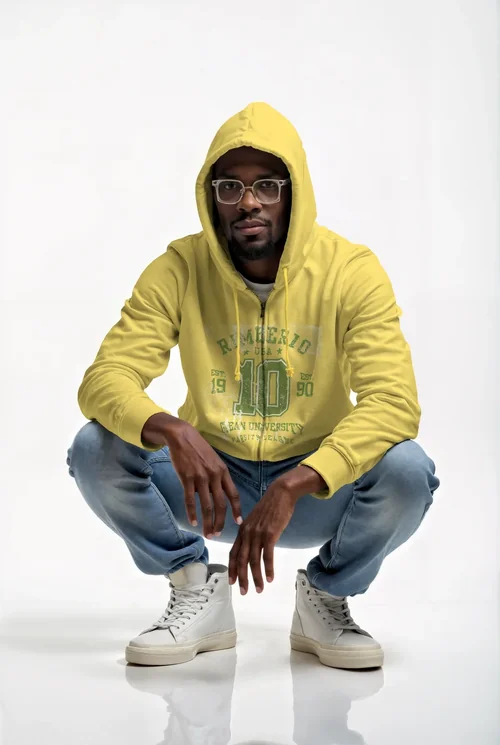 Mockup of a Stylish Hoodie on a Bright White Background