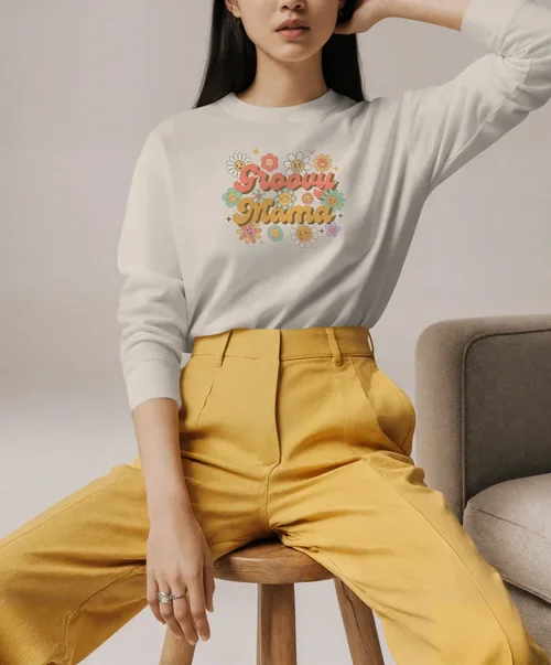 Stylish Mockup of a Casual Sweatshirt Look