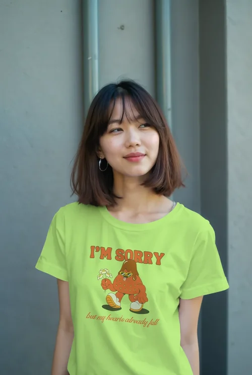 Mockup of Casual T-Shirt Design: Young Woman Portrait