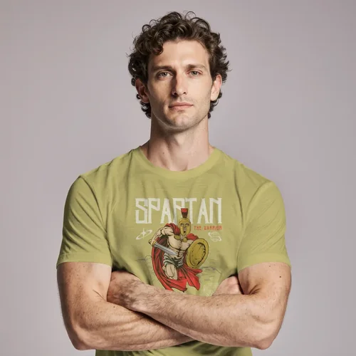 Mockup of T-Shirt with Soft Background and Muted Colors