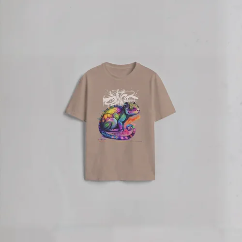 Mockup of White T-Shirt on Soft Gray Background