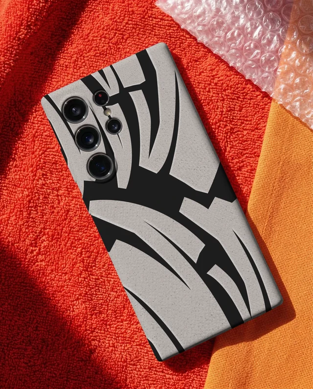 Modern Phone Cover Mockup on Vibrant Textured Background