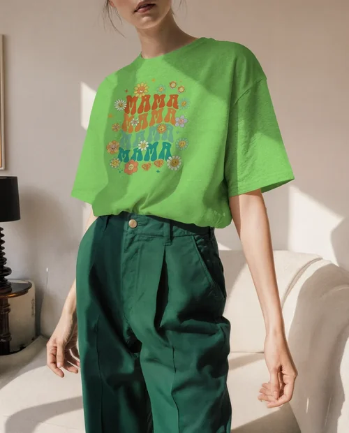 Trendy T-Shirt Mockup in Cozy Interior Setting