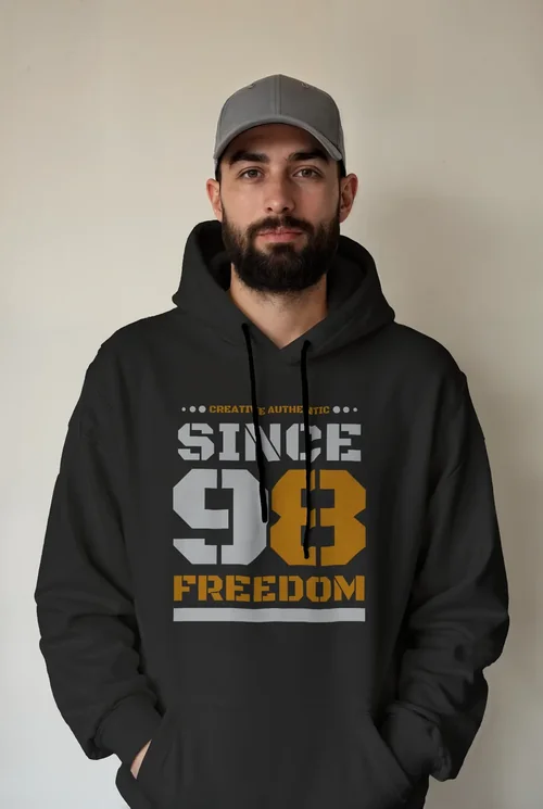 Mockup of Casual Hoodie Against Light Background Colors